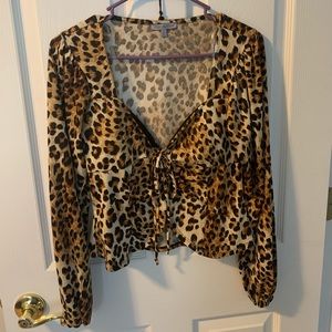 Lance up cheetah print top.
